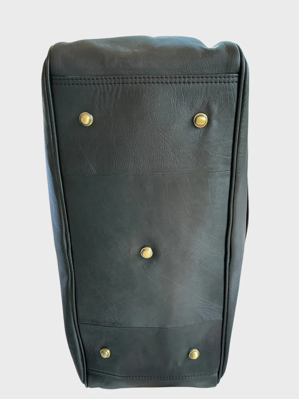 Chaps Genuine Leather Duffle Bag Carry On Travel Weekender Black Ralph Lauren